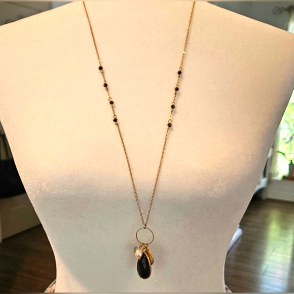 NWT'S - COWGIRL CONFETTI -  Faux Black Amethyst Bauble Necklace. - Picture 2 of 7